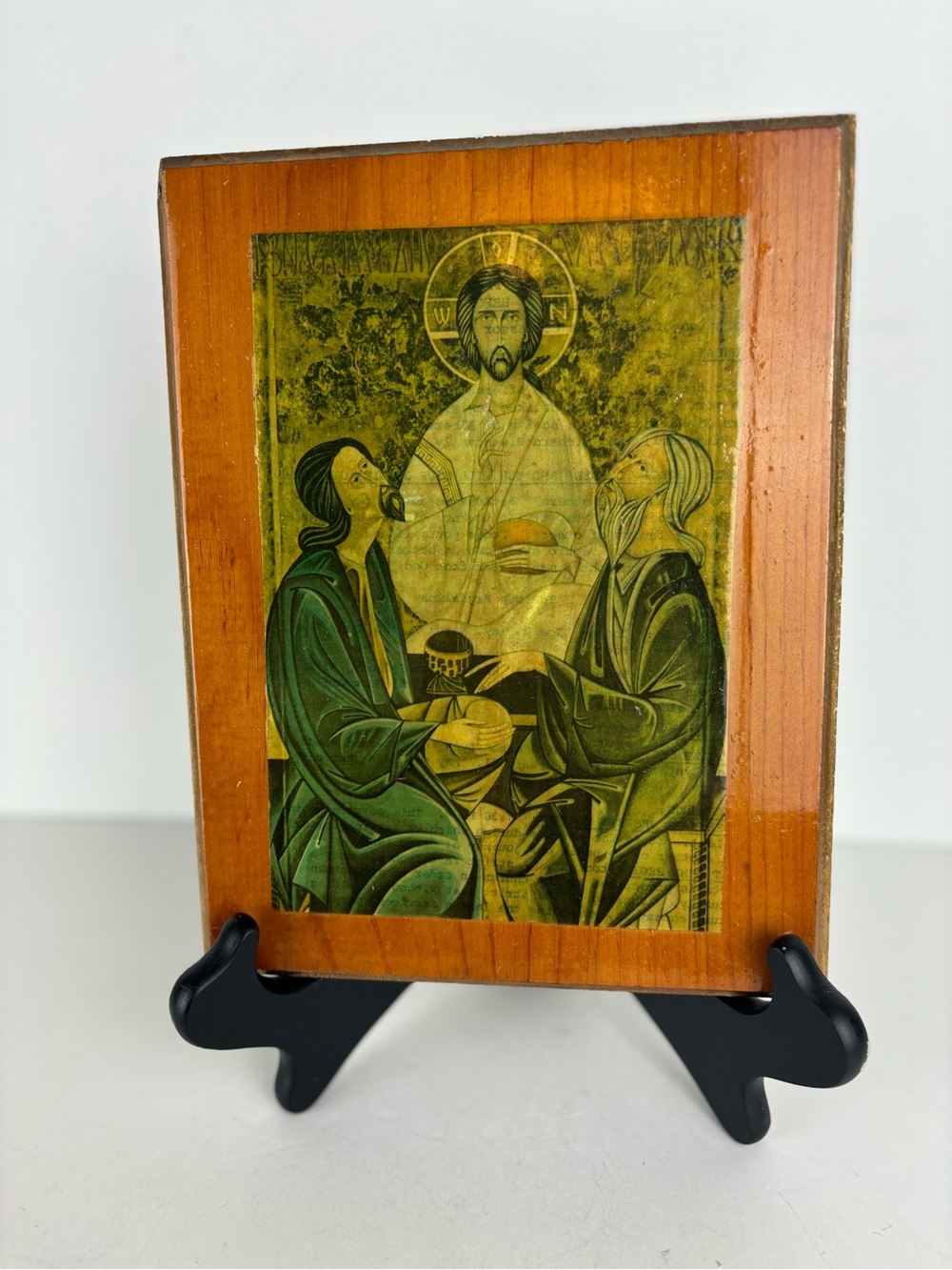 Handcrafted Wooden Plaque-Religious Orthodox-“The Cup & The Bread”